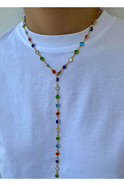 Bijoura Studio Renkli Taşlı Y Kolye