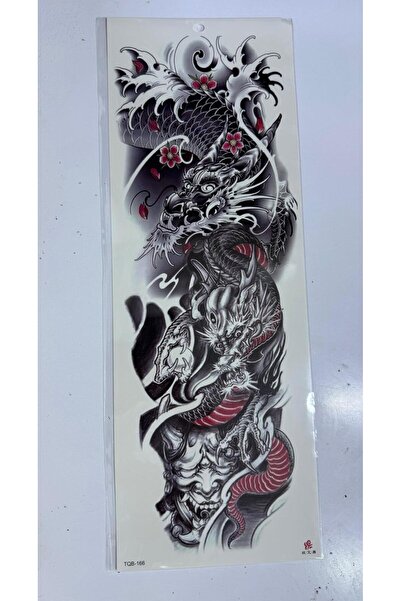 Arescollection gerçek görünümlü 3d suya dayanıklı kol bacak kaplama ejderha geçici dövme