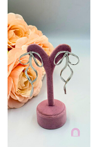 Moond Accessories Fiyonk Kurdele Model Gümüş Renk Küpe