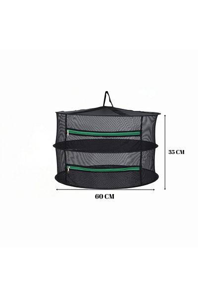 ULZKA Luxury 2 Layer Zippered Fruit and Vegetable Drying Net |   Foldable Fruit Vegetable Natural Drying Basket