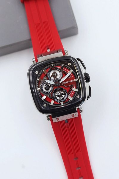 Quantum Red Silicone Cord Men Wrist Watch Asw123-I2012Q