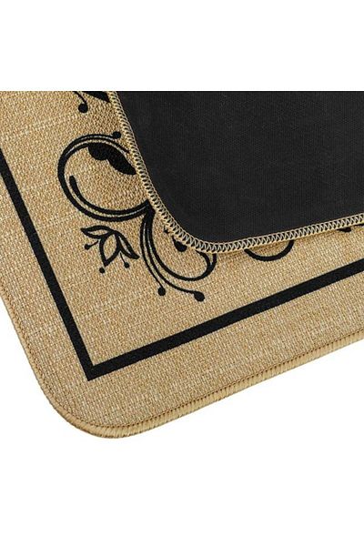 TOPI TOY Beige kitchen rug with message 120 x 45 cm