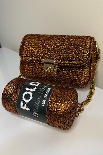 Genel Markalar Kanvas Çanta Örgü Kiti 33x18cm, Simli Ribbon ve Bright Plastik...