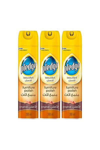 Pledge Original Furniture Polish, 300ml × 2+1