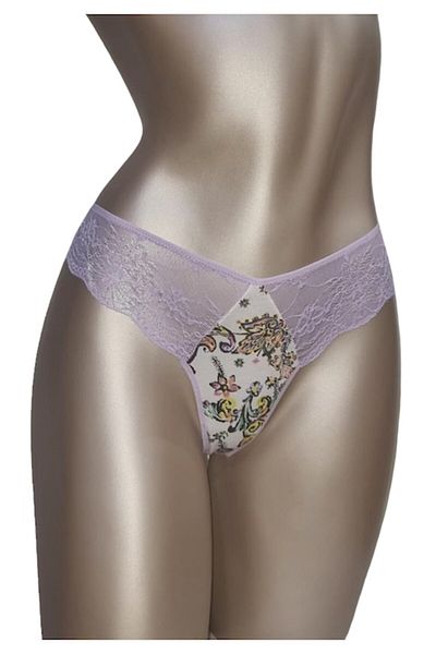 ioana boutique textile Chiloti brazilieni, mov/crem, 2XL
