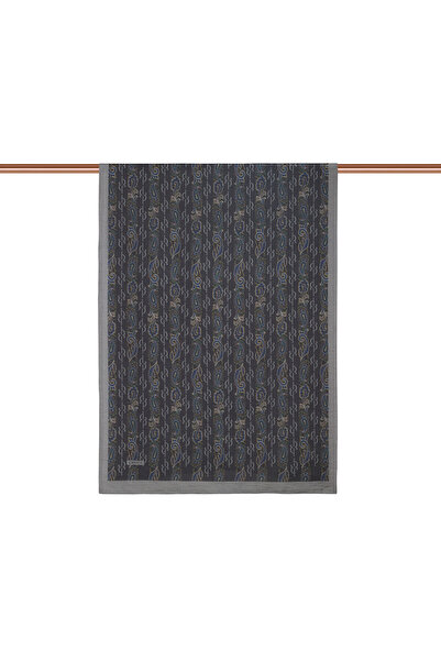 ipekevi Şal cu model monogramă gri afumat