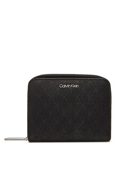Calvin Klein Ck Must Aop Md Zip Around W Flap Black-Os