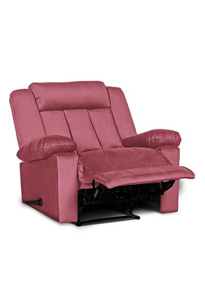 Lazy Vibes Trio Recliner Chair in Plush Velvet | Rocking and Swiveling