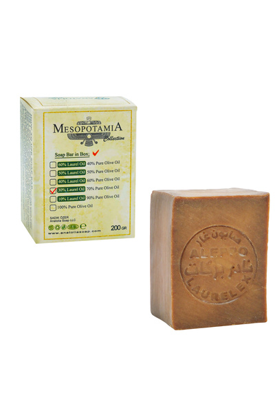 Anatolia Soap 30% Laurel Oil Olive Oil Handmade Aleppo Soap 150 Gr - Natural Organic Bath Soap for Hair and Body