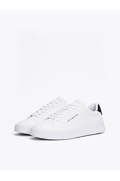 Tommy Hilfiger Tommy Jeans Męskie Białe Pebble Grain Court Sneaker