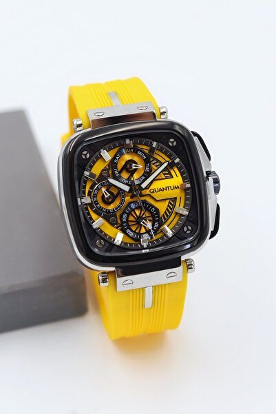 Quantum Yellow Silicone Cord Men Wrist Watch Asw123-I2009Q