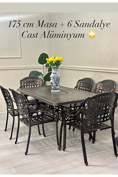 veraev Cast alimünyum döküm 6 kişilik masa takımı