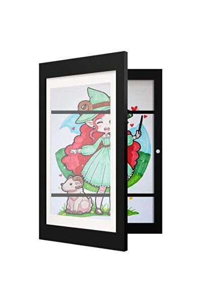 Generic إطار عرض أعمال فنية للأطفال من ChicAbode، مقاس A4، إطار فني خشبي بفتح...