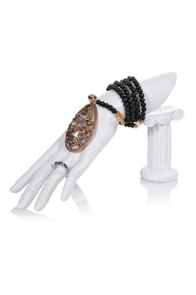 Generic Brand White Resin Hand Form with a Stand Ring Hand Chain Bracelet Jew...