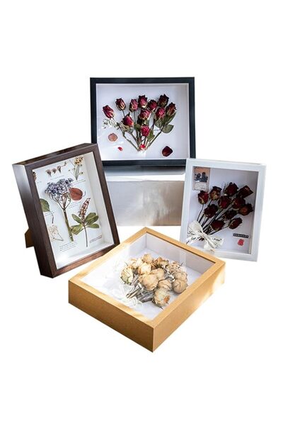 Generic إطار صورة ثلاثي الأبعاد على شكل صندوق ظل للزهور، صندوق عرض خشبي عميق،...