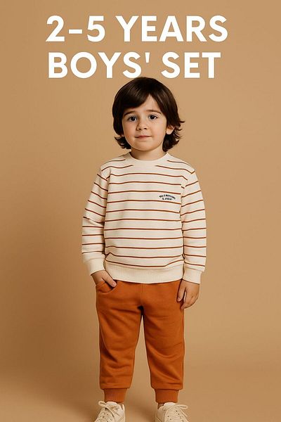 FURKYY Colorful Striped Seasonal Men's Bottom Top Set