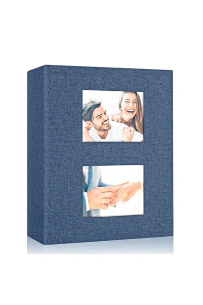 Generic ألبوم صور ديفسيدار، 4×6، 200 جيب، هدايا زفاف، غلاف كتان مقوى، دفتر ذك...