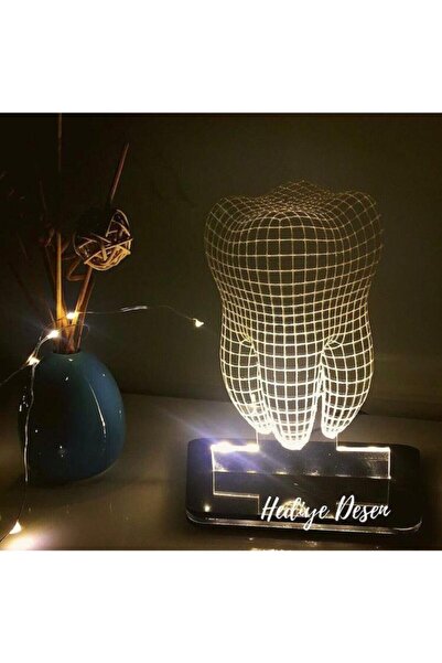 hediyedesen Diş Temalı Led Gece Lambası Beyaz