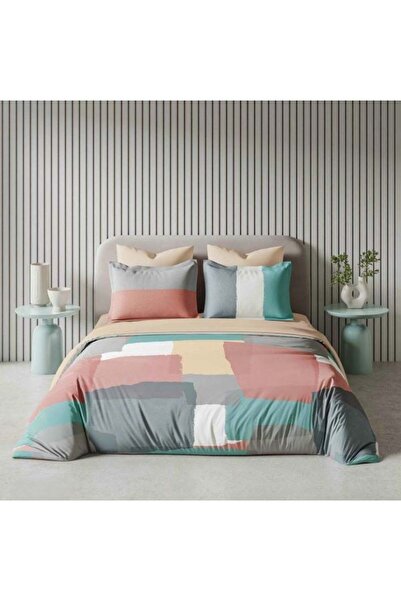 FIONNA.RO Digitally Printed Finet Bed Linen With Elastic - Pastel Geometry