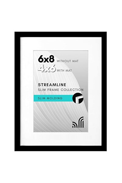 Generic إطار صورة Americanflat مقاس 6x8 باللون الأسود - إطار صورة رفيع مقاس 4...