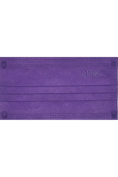 THK Set de 10 măști medicale, THK, ambalate individual, 3 pliuri, 3 straturi, culoare violet