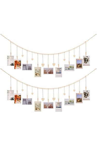 Generic Hanging Photo Display Room Wall Decor, Boho Collage Picture Frame Christmas Cards Holder, Photo Han