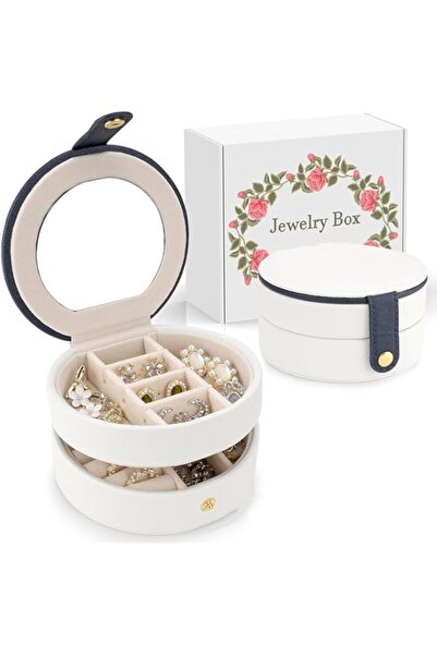 Generic منظم علب المجوهرات من BIGTHREE، صندوق مجوهرات للسفر، علبة مجوهرات للس...