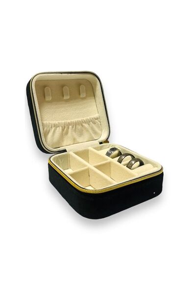 Generic حقيبة سفر للمجوهرات مع أقسام، منظم صندوق صغير محمول، حقيبة سفر نسائية...