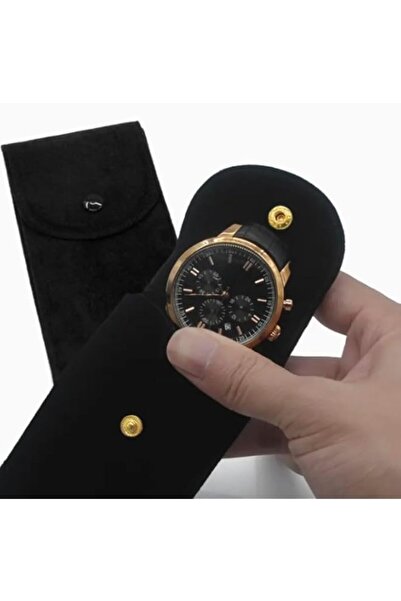 Generic حقيبة سفر فاخرة للساعات للجنسين باللون الأسود - صندوق تخزين واقٍ مبطن...