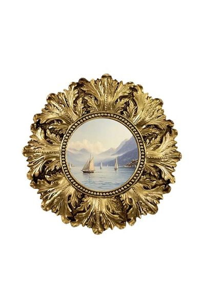 Generic Round Photo Frame Floral Resin Table Top Display 14.5x14.5cm Frame Displays 7.2x7.2cm Photos Vintag