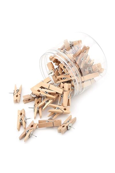 Generic 50 قطعة من مشابك الورق الخشبية مقاس 35 * 7 مم من Walfront مع دبوس مشا...