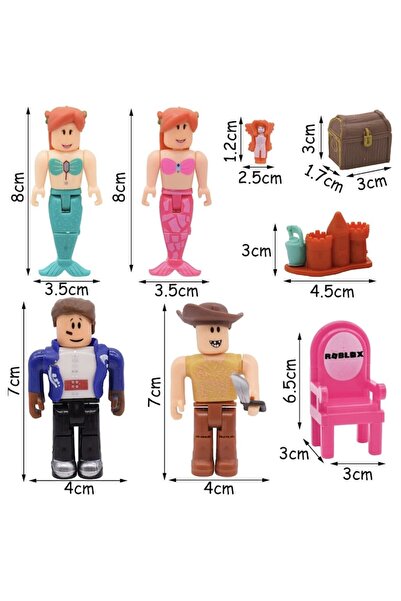 MBong Set 4 figurine Roblox - Celebrity - Lagoona Neverland, Include 9 Piese, Mbong®, 8 cm