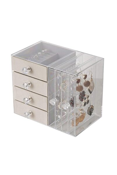 Generic صندوق مجوهرات براندنس هيليني للنساء مع 4 أدراج منظم تخزين مجوهرات شفا...