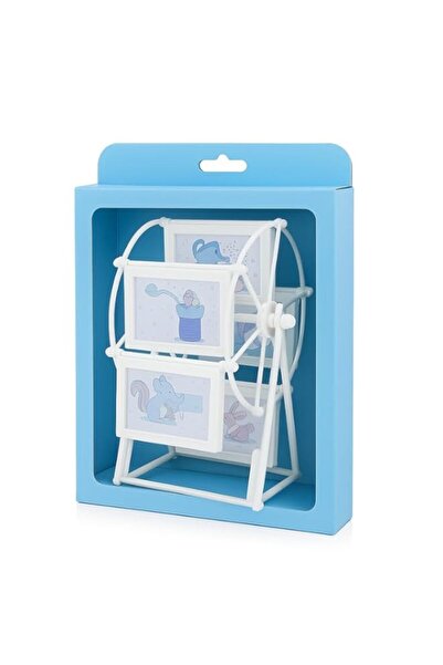 Generic إطار صور دوار أبيض من فيتو مزود بستة فتحات للصور، مناسب لديكور المنزل...