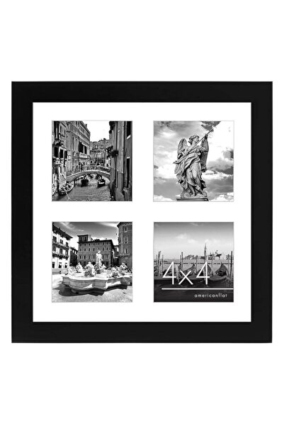 Generic إطار صورة مجمعة من Americanflat مقاس 10×10 باللون الأسود - يعرض أربع ...