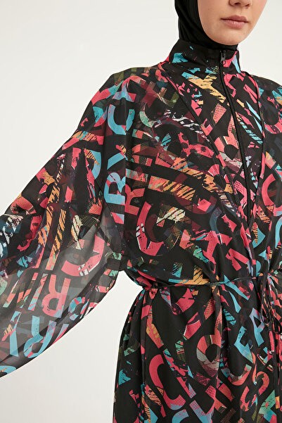 Riva Mera Tropik Desenli Plaj Pareo Kimono – RP2507