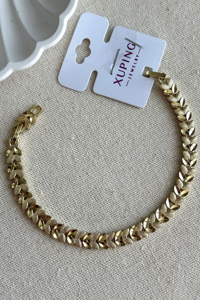 Modacaprea Xuping 14K Kaplama Yaprak Kadın Bileklik I 17+2 cm Altın Renkli Xu...