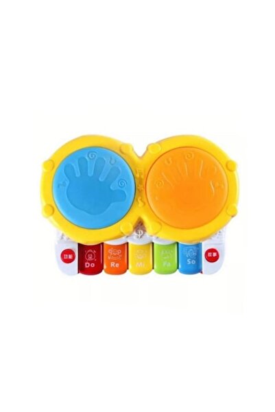 Creative World Toys Jucărie muzicală 2 în 1 pian și tobe, tobe bătute manual,...