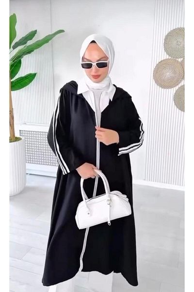 RSTM Boutique Front Zipper Hooded Tiril Tiril Fabric Ribbon Cap