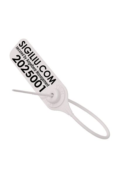 AngelBear SET of 50 plastic seals, self-locking plastic security labels, white color