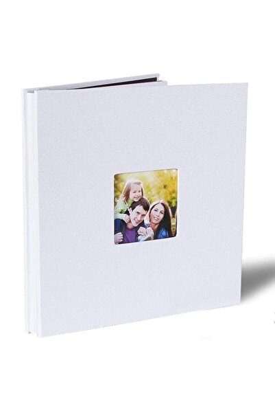 Generic ألبوم صور كبير من ELFGUS مع نافذة، ألبوم صور ذاتي اللصق من الكتان، ذك...