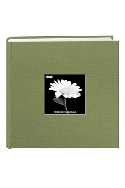 Generic Pioneer Photo Albums Fabric Frame Cover 200 Pockets Hold 4x6 s, Sage Green