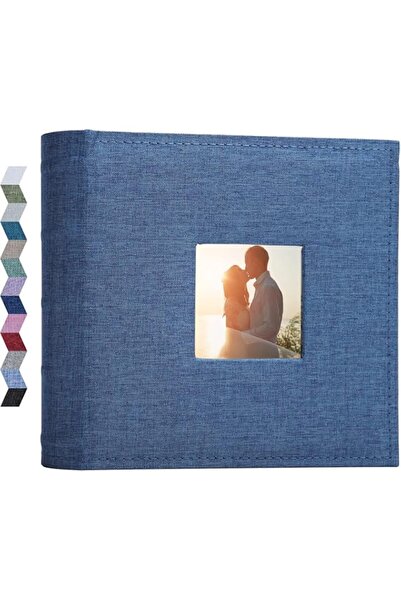 Generic ألبومات الصور 6x4 200 جيب غطاء إطار من الكتان مع مناطق للمذكرات كتاب ...