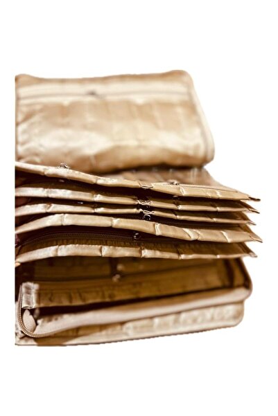 Generic منظم مجوهرات من قماش الساتان مع 6 أكياس، 25 × 20 × 8 سم، تخزين مضغوط ...