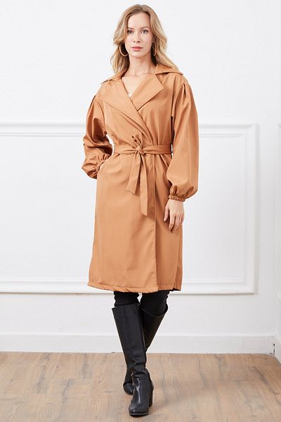 kapsulavm Women's Belted Trench Coat