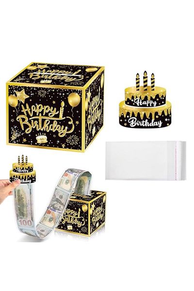 Generic BIGTHREE Happy Birthday Money Box, Surprise Box for Cash Gift, Pull Out Surprise Money Gift Box, Cr
