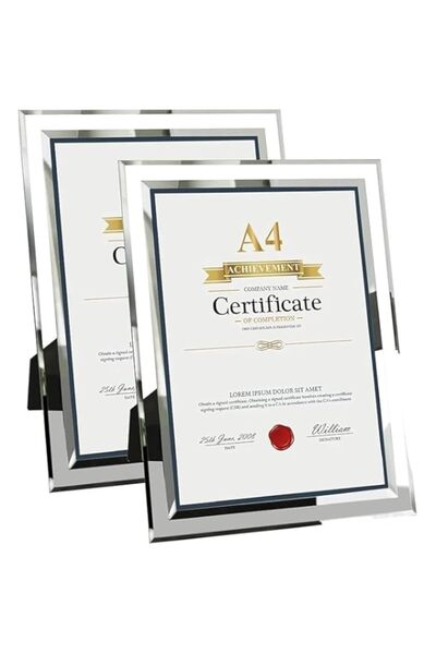Generic 2 Packs of Silver A4 Photo Frames, Certificate Frames, Glass, Graduat...