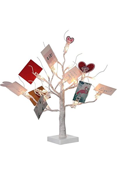 Generic Brand Tazweeq Clip Photo Holders Tree with LED Lights, Tabletop Displ...