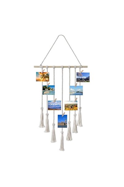 Generic Brand Benting Hanging Photo Display Macrame Wall Hanging Boho Room Ho...