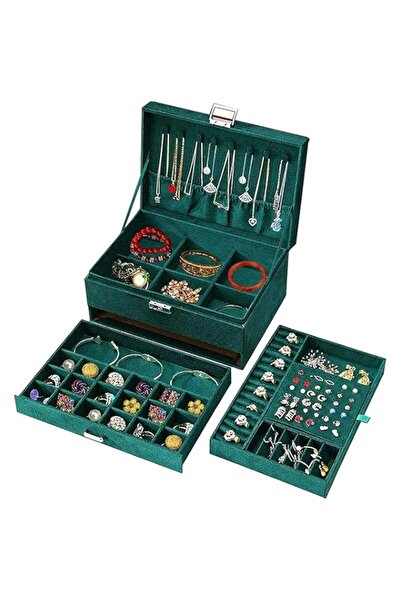 Generic Brand Hileny Jewelry Box Makeup Cosmetic Case, Organizer For Women 3-...